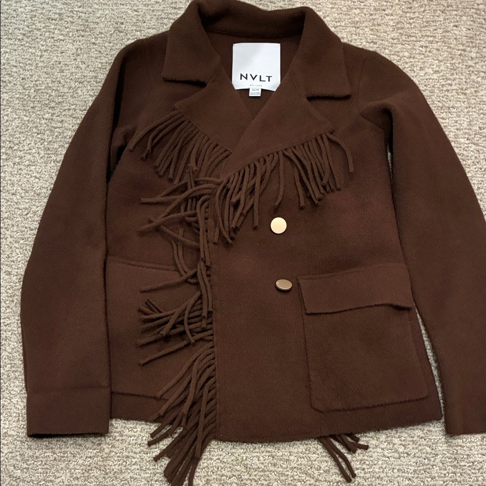 NVLT Chocolate Fringe Coat